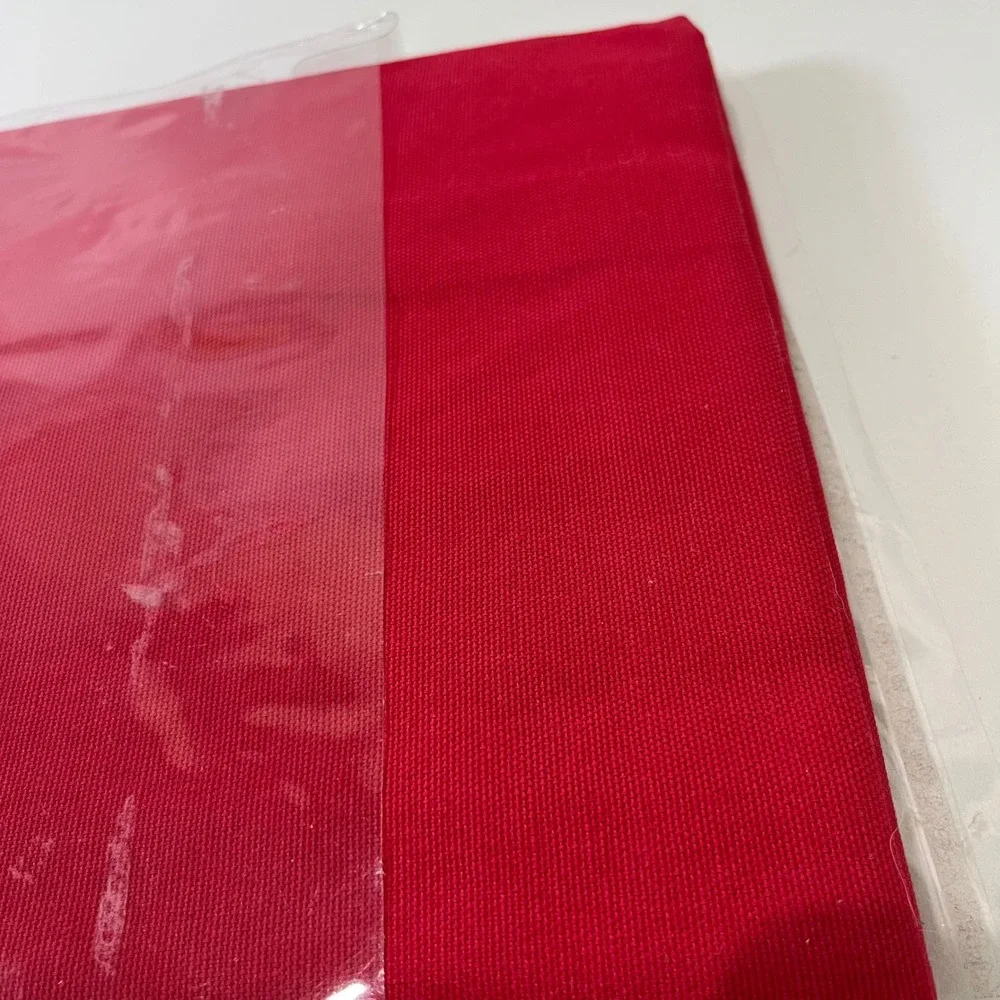 Vtg Pottery Barn Sailcloth Panel Red 44x84 Tab Top Cotton Window Curtain NEW